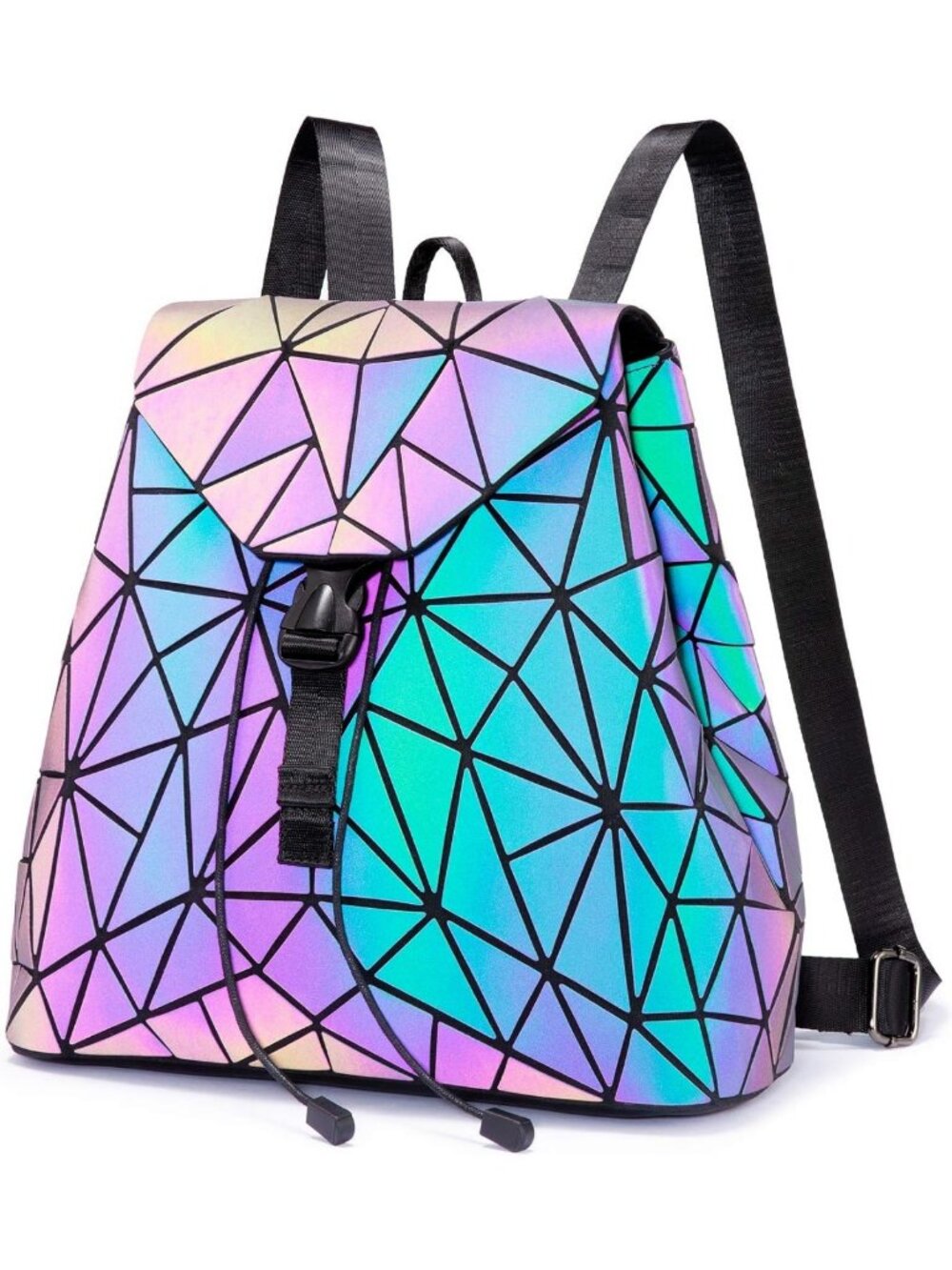Luminous Geometric Holographic Crossbody Bag & Wallet for Women - Stylish